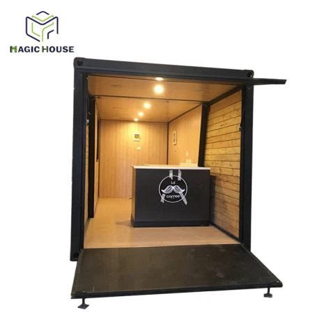 20 ft Pārveidots kuģniecības moduļu konteineru restorāna sākums